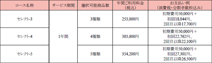 『ヘアアップα　ファーストパック』サービス特徴