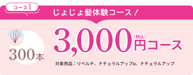 コース1　じょじょ髪体験コース！300本3,000円（税込）コース