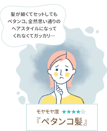 モヤモヤ度★★★★☆　ペタンコ髪