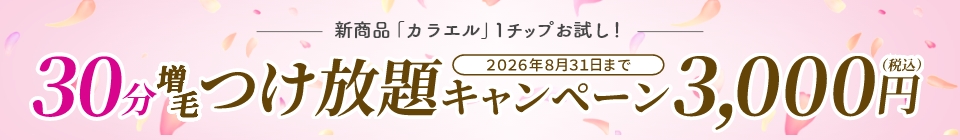 30分増毛つけ放題キャンペーン3,000円（税込）2026年8月31日まで