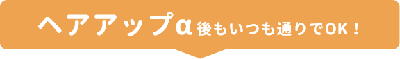 ヘアアップα後もいつも通りでOK！