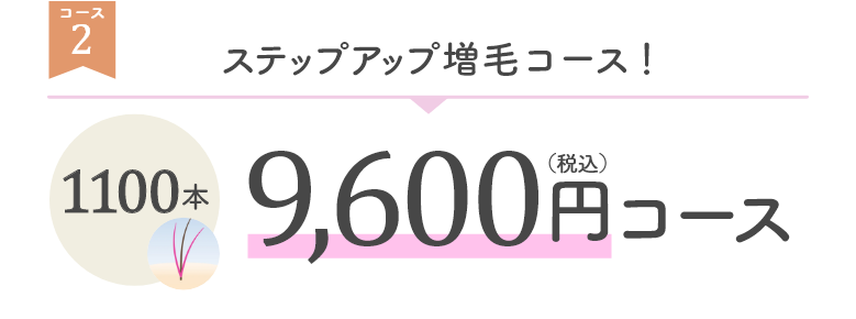ステップアップ増毛コース！1100本9,600円（税込）コース