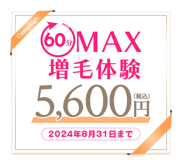 60分MAX増毛体験5,600円