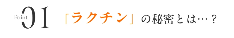 01「ラクチン」の秘密とは…？