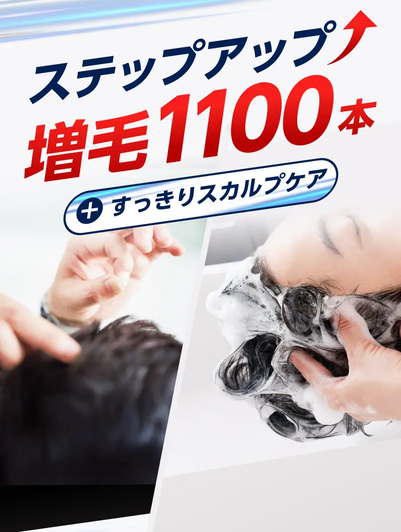 ステップアップ増毛1100本+すっきりスカルプケア