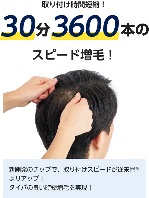 取り付け時間短縮!30分3600本のスピード増毛!新開発のチップで取り付けスピードが向上したイメージ写真
