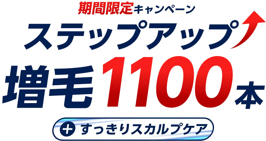 期間限定キャンペーン　ステップアップ増毛1100本+すっきりスカルプケア