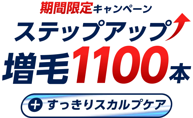 期間限定キャンペーン　ステップアップ増毛1100本+すっきりスカルプケア
