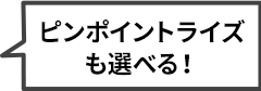 ピンポイントライズも選べる！